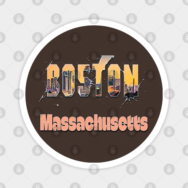 Boston Massachusetts Magnet by TeeText